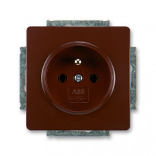 ABB Swing (L) 5518G-A02349 H1 zásuvka jednonásobná s ochranným kolíkem, hnědá