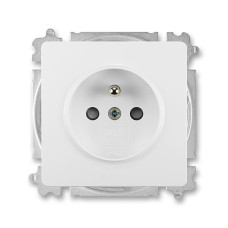 ABB Swing (L) 6619G-A06357 B1 zásuvka jednonásobná s ochranným kolíkem, s integrovanými clonkami, jasně bílá /2CHG196357A4520/