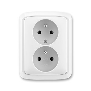ABB Tango 5512A-2349 B zásuvka dvojnásobná s ochrannými kolíky, bílá