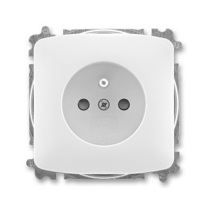 ABB Tango 6619A-A06357 B zásuvka jednonásobná s ochranným kolíkem, s integrovanými clonkami, bílá