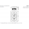 ABB Zoni 5513T-C02357 237 zásuvka dvojnásobná, s clonkami, s natočenou dutinou, matná černá
