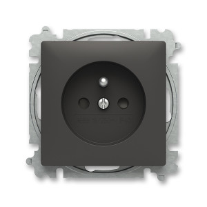 ABB Zoni 6619T-A06657 237 zásuvka jednonásobná s ochranným kolíkem, s clonkami, matná černá