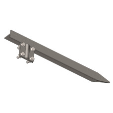 ZPT 15 FeZn zemnící tyč z T profilu se svorkou 1500mm /104100/