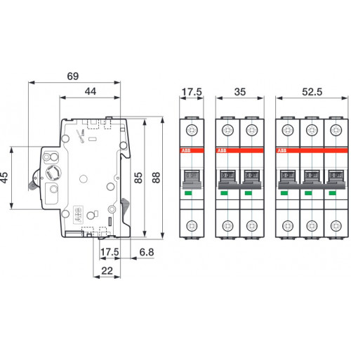 ABB S203B20 jistič třífázový 20A /2CDS253001R0205/ EMAT.cz
