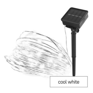 Emos D3ZC01 LED nano řetěz se solárním panelem, 12 m, venkovní i vnitřní, studená bílá, časovač