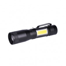 Solight WL115 LED kovová svítilna, 150 +60lm, 3W + COB, AA, černá