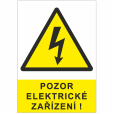 Samolepka 0101-01-03 Pozor elektrické zařízení A7