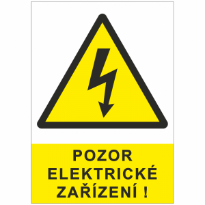 Samolepka 0101-01-03 Pozor elektrické zařízení A7