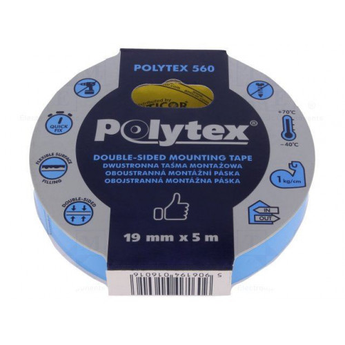 Polytex 560 oboustranná lepicí pěnová páska 19mm x 5m